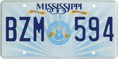 MS license plate BZM594