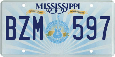 MS license plate BZM597