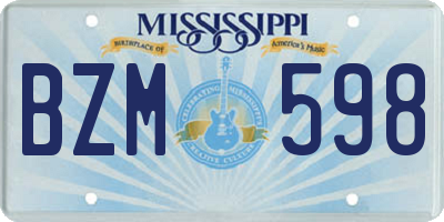 MS license plate BZM598