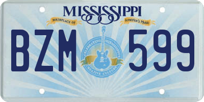 MS license plate BZM599