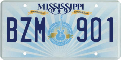 MS license plate BZM901