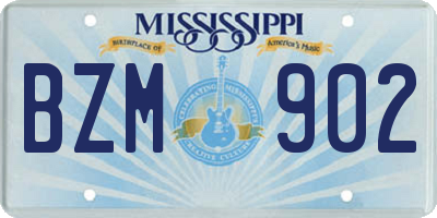 MS license plate BZM902