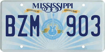 MS license plate BZM903