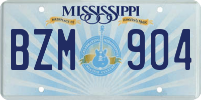 MS license plate BZM904