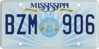 MS license plate BZM906