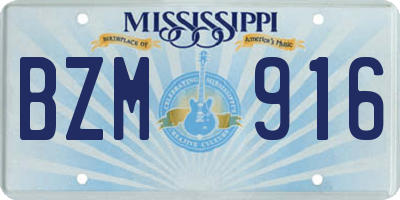 MS license plate BZM916