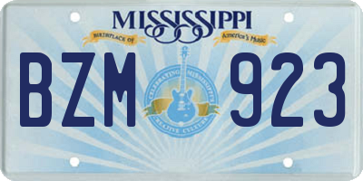 MS license plate BZM923
