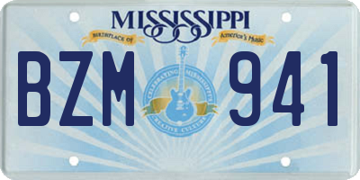 MS license plate BZM941