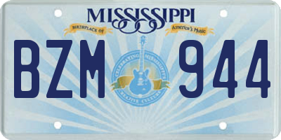 MS license plate BZM944