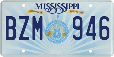 MS license plate BZM946