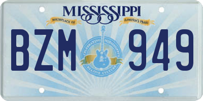 MS license plate BZM949