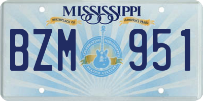 MS license plate BZM951