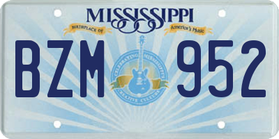 MS license plate BZM952