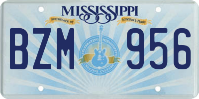 MS license plate BZM956