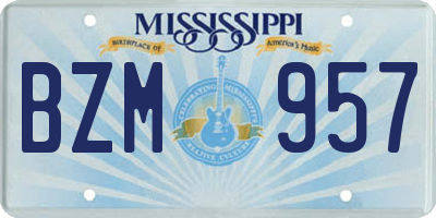 MS license plate BZM957