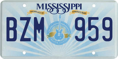 MS license plate BZM959