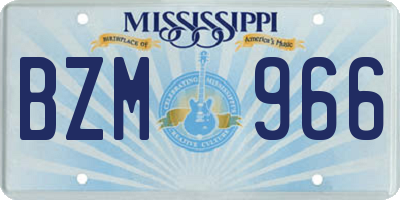 MS license plate BZM966