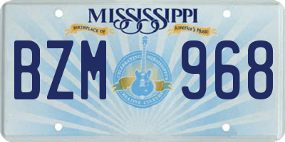 MS license plate BZM968
