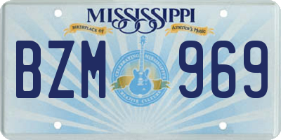 MS license plate BZM969