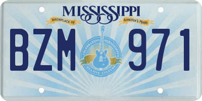 MS license plate BZM971