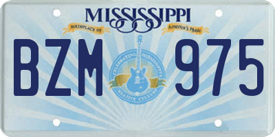 MS license plate BZM975