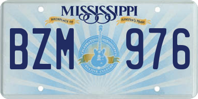 MS license plate BZM976