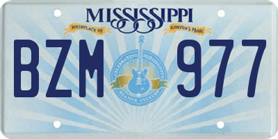 MS license plate BZM977