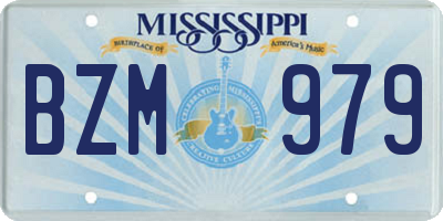 MS license plate BZM979