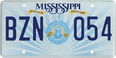 MS license plate BZN054