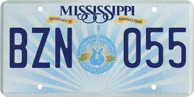 MS license plate BZN055