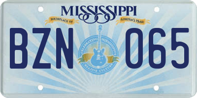 MS license plate BZN065