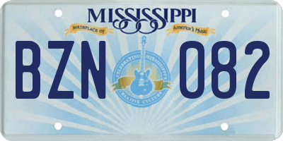 MS license plate BZN082