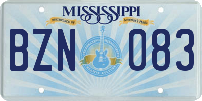 MS license plate BZN083