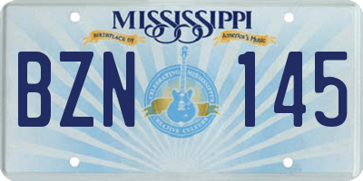 MS license plate BZN145