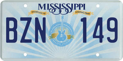 MS license plate BZN149