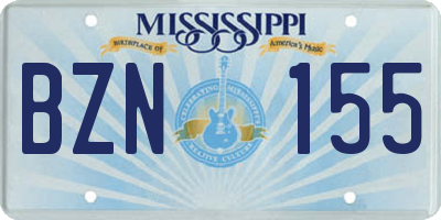 MS license plate BZN155