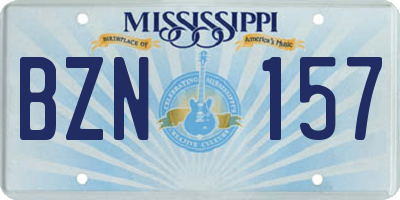 MS license plate BZN157