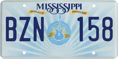 MS license plate BZN158