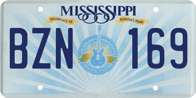 MS license plate BZN169