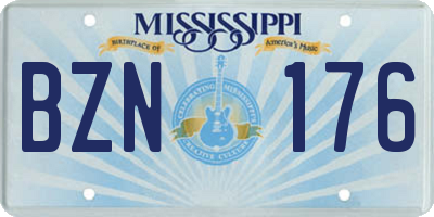 MS license plate BZN176