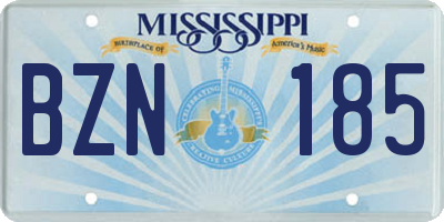 MS license plate BZN185
