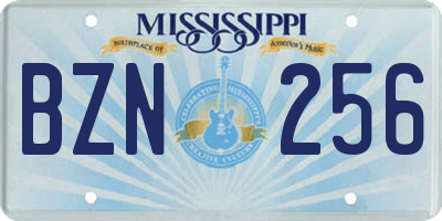 MS license plate BZN256