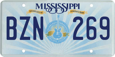 MS license plate BZN269