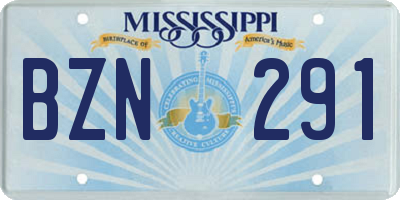 MS license plate BZN291