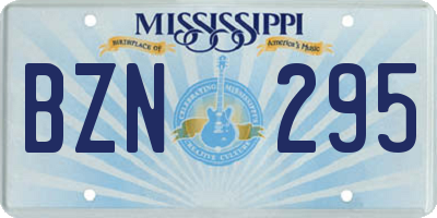 MS license plate BZN295