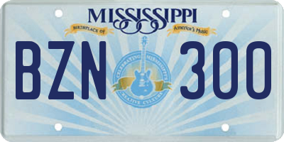 MS license plate BZN300