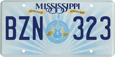 MS license plate BZN323