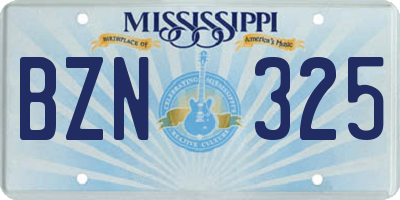 MS license plate BZN325