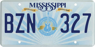 MS license plate BZN327