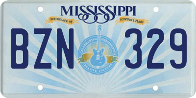 MS license plate BZN329